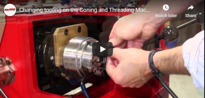 Changing tooling on the Coning and Threading Machine